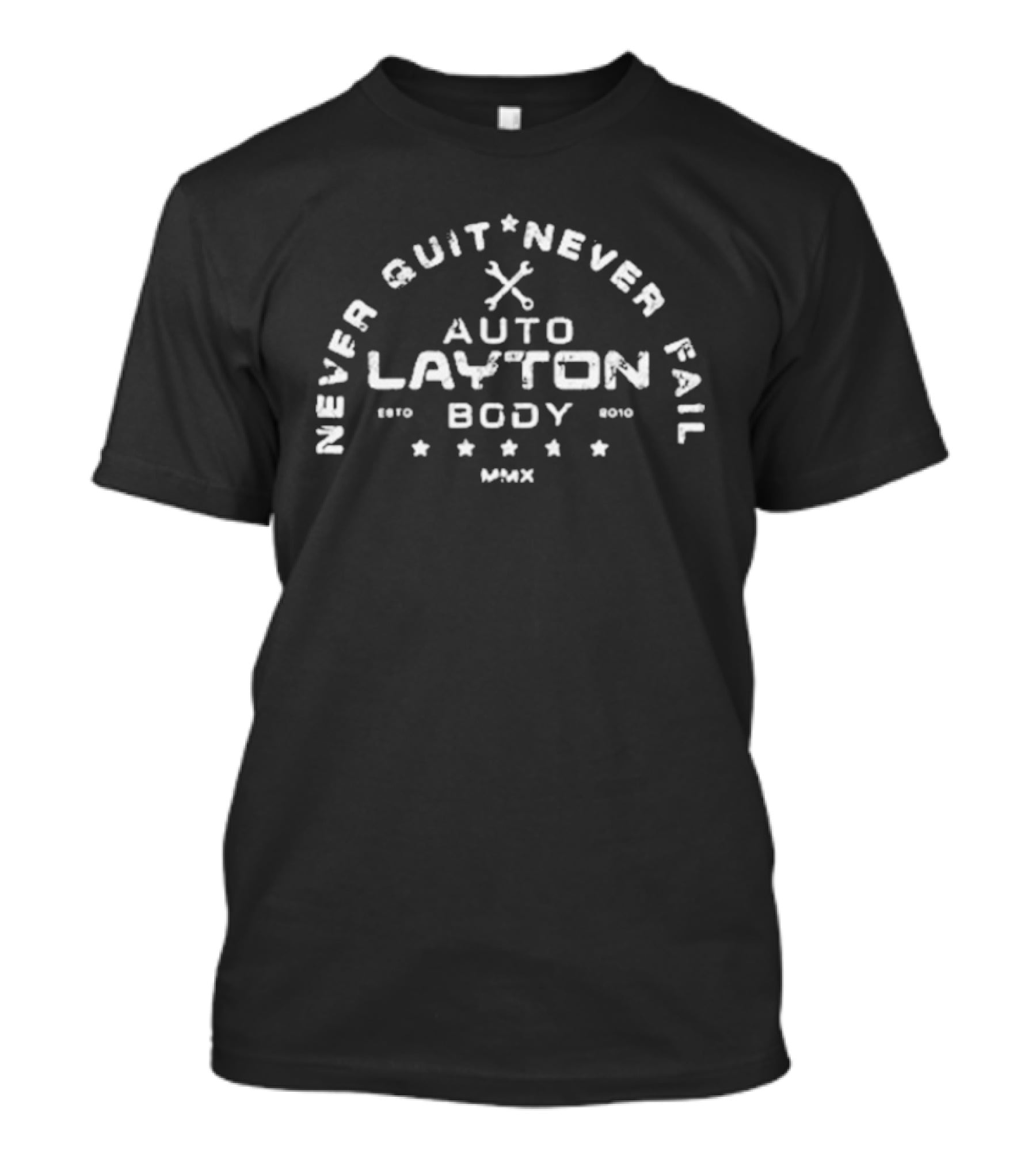 Robby Layton Never Quit Never Fail Auto Layton Body NQNF Richardson Wrench Stars T-Shirt