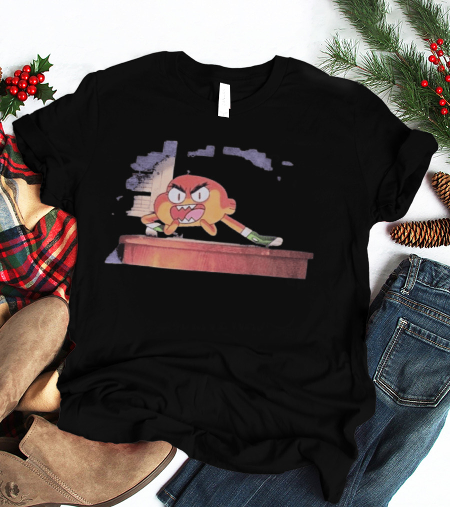 The Amazing World Of Gumball Darwin Angry Cartoon T-Shirt