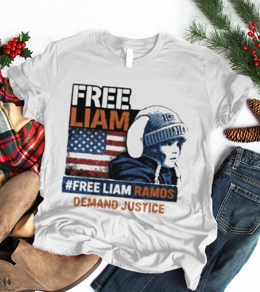 Free Liam Ramos Demand Justice American Flag Ice Hat T-Shirt