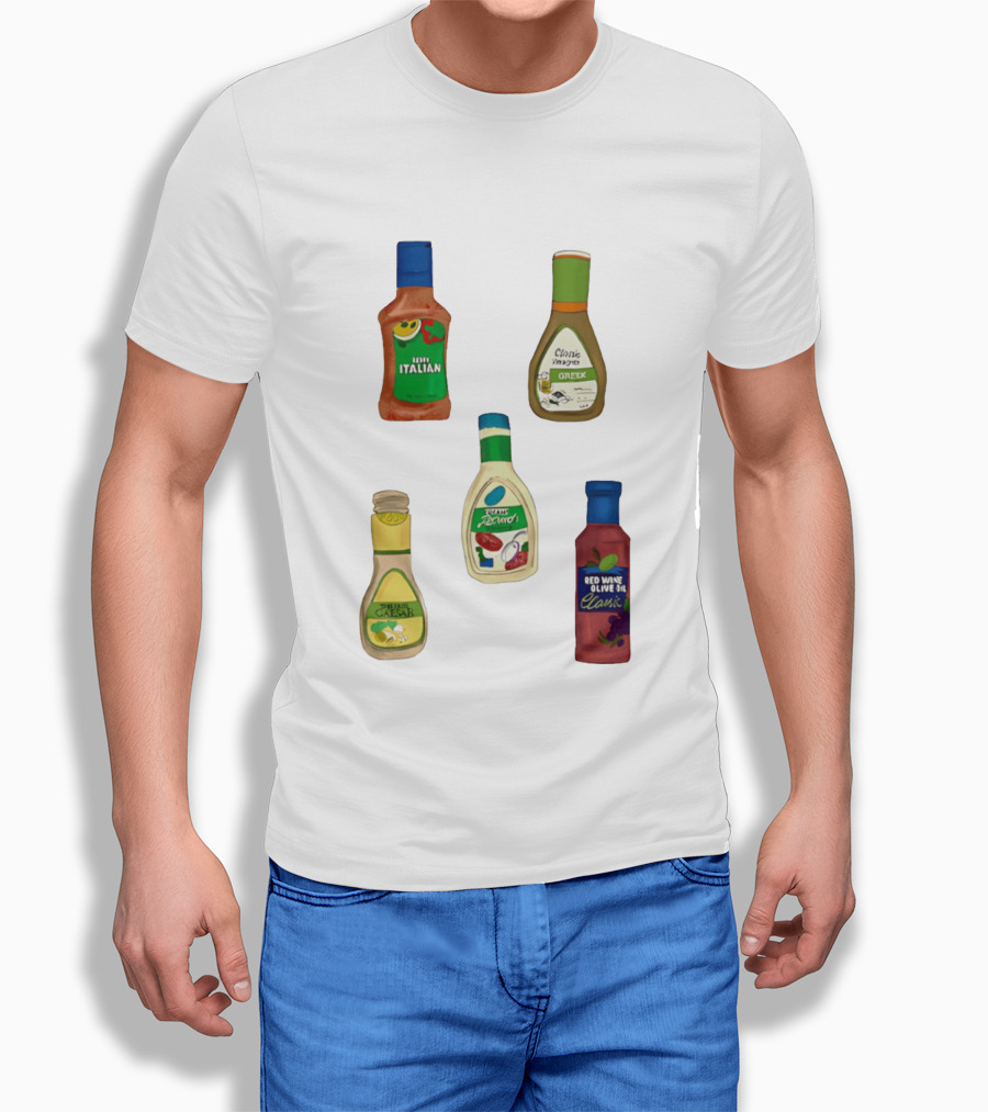 Italian Greek Ranch Caesar Olive Oil Salad Dressing Bottles T-Shirt
