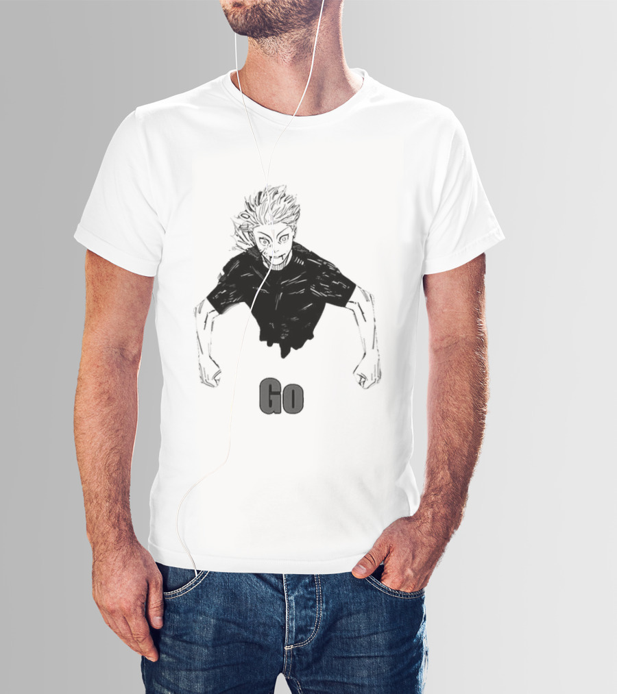 Satoru Gojo Half Body Go Meme Jujutsu Kaisen T-Shirt