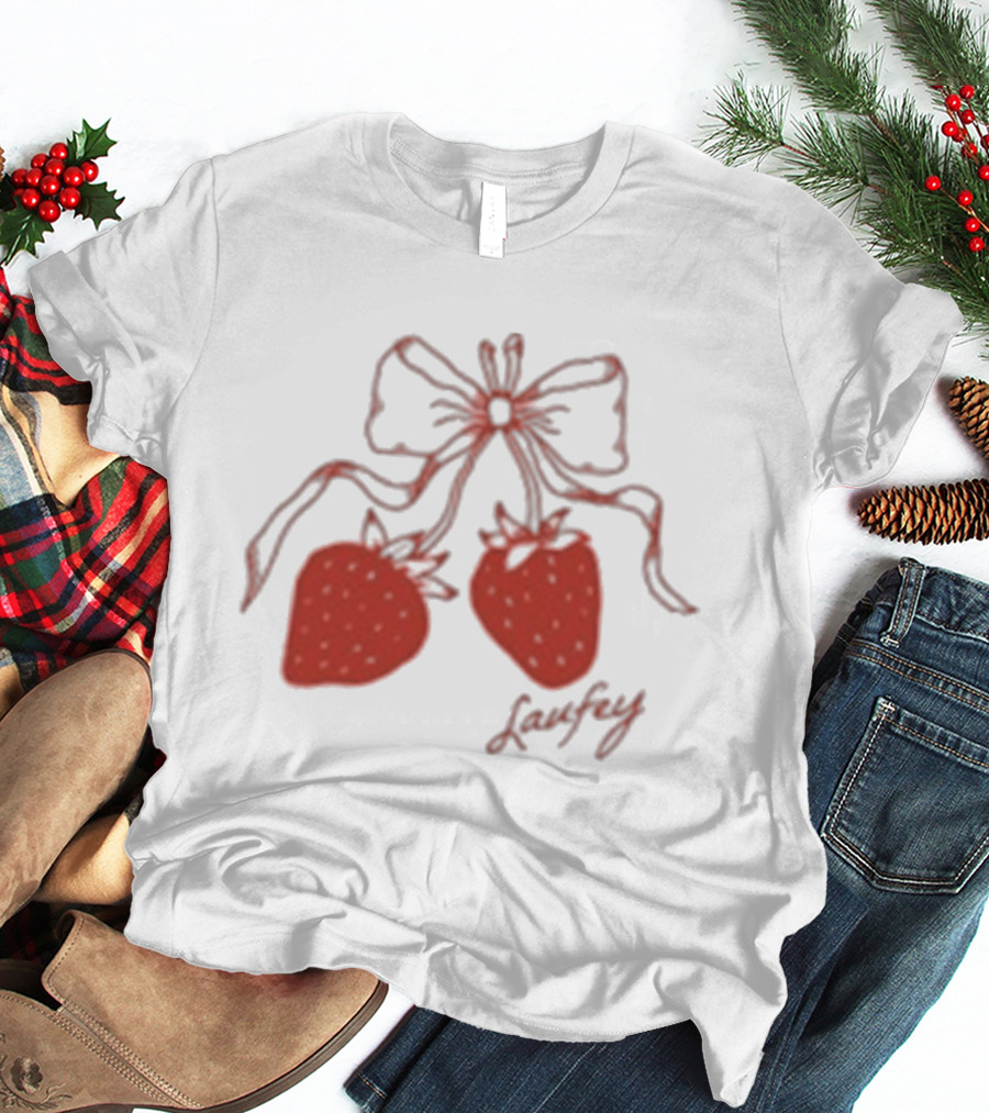 Laufey Strawberry Bow T-Shirt