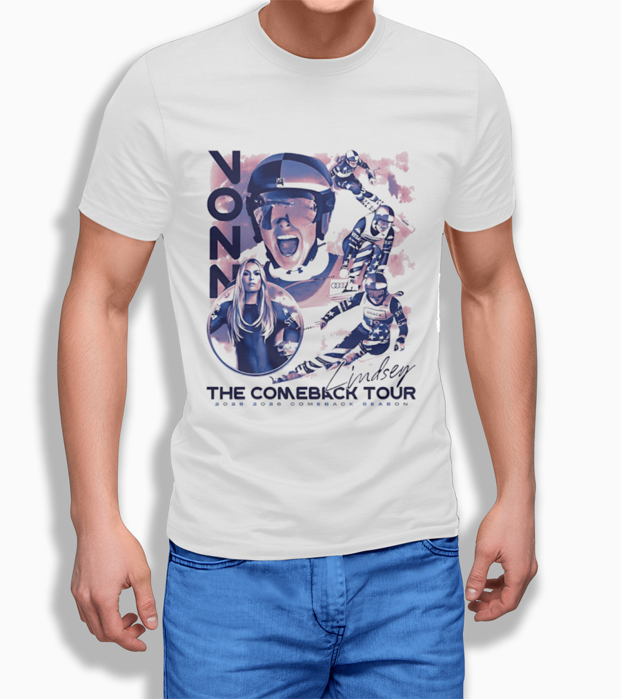 Lindsey Vonn The Comeback Tour 2025 2026 Comeback Season Alpine Skiing Adventure T-Shirt