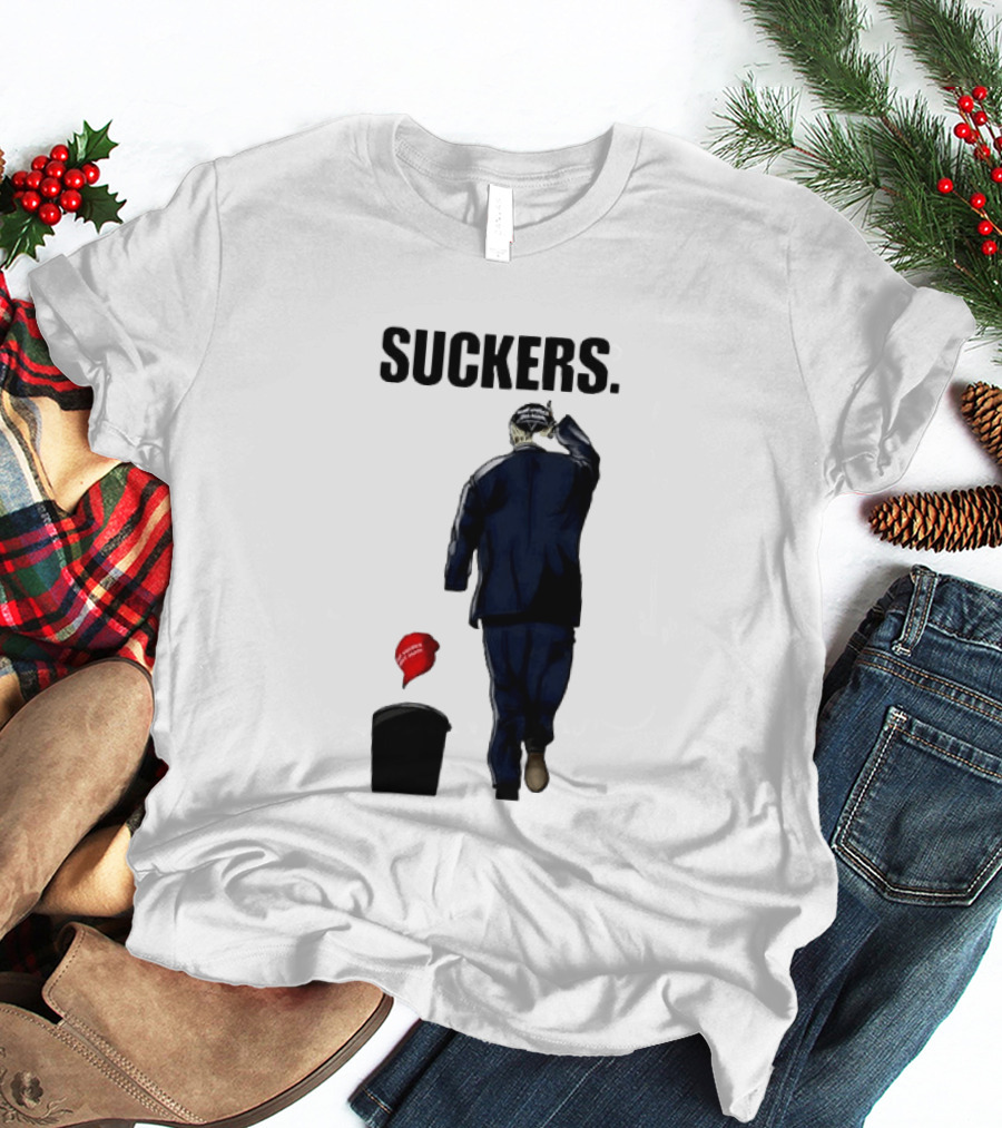 Suckers Trump MAGA Hat Trash Can T-Shirt