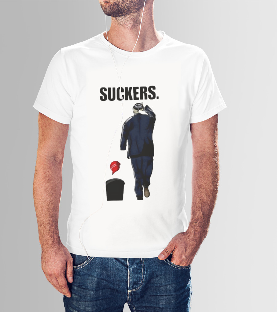 Suckers Trump MAGA Hat Trash Can T-Shirt