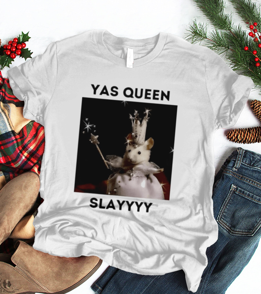 Yas Queen Slayyyy Mouse With Crown And Wand Magic T-Shirt