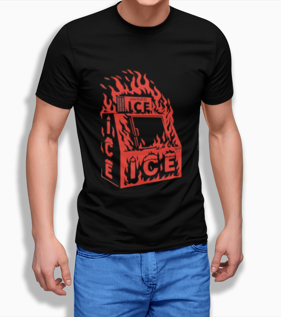 Abolish ICE Machine Flames Protest T-Shirt