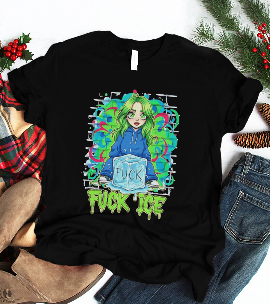 Billie Eilish Cartoon Fck Ice T-Shirt