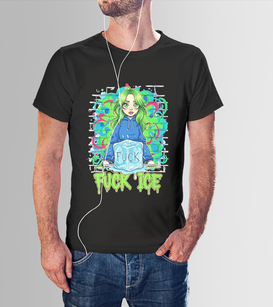 Billie Eilish Cartoon Fck Ice T-Shirt