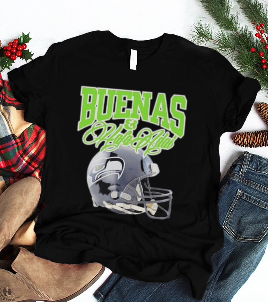 BUENAS Hafa Adai Seattle Seahawks Helmet T-Shirt