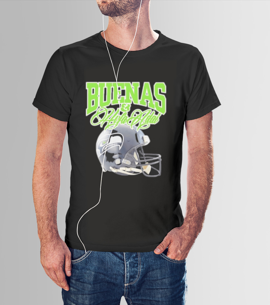 BUENAS Hafa Adai Seattle Seahawks Helmet T-Shirt