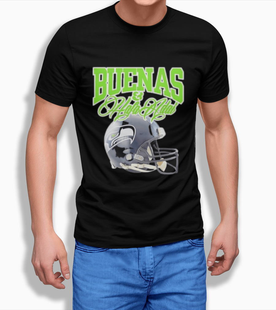 BUENAS Hafa Adai Seattle Seahawks Helmet T-Shirt