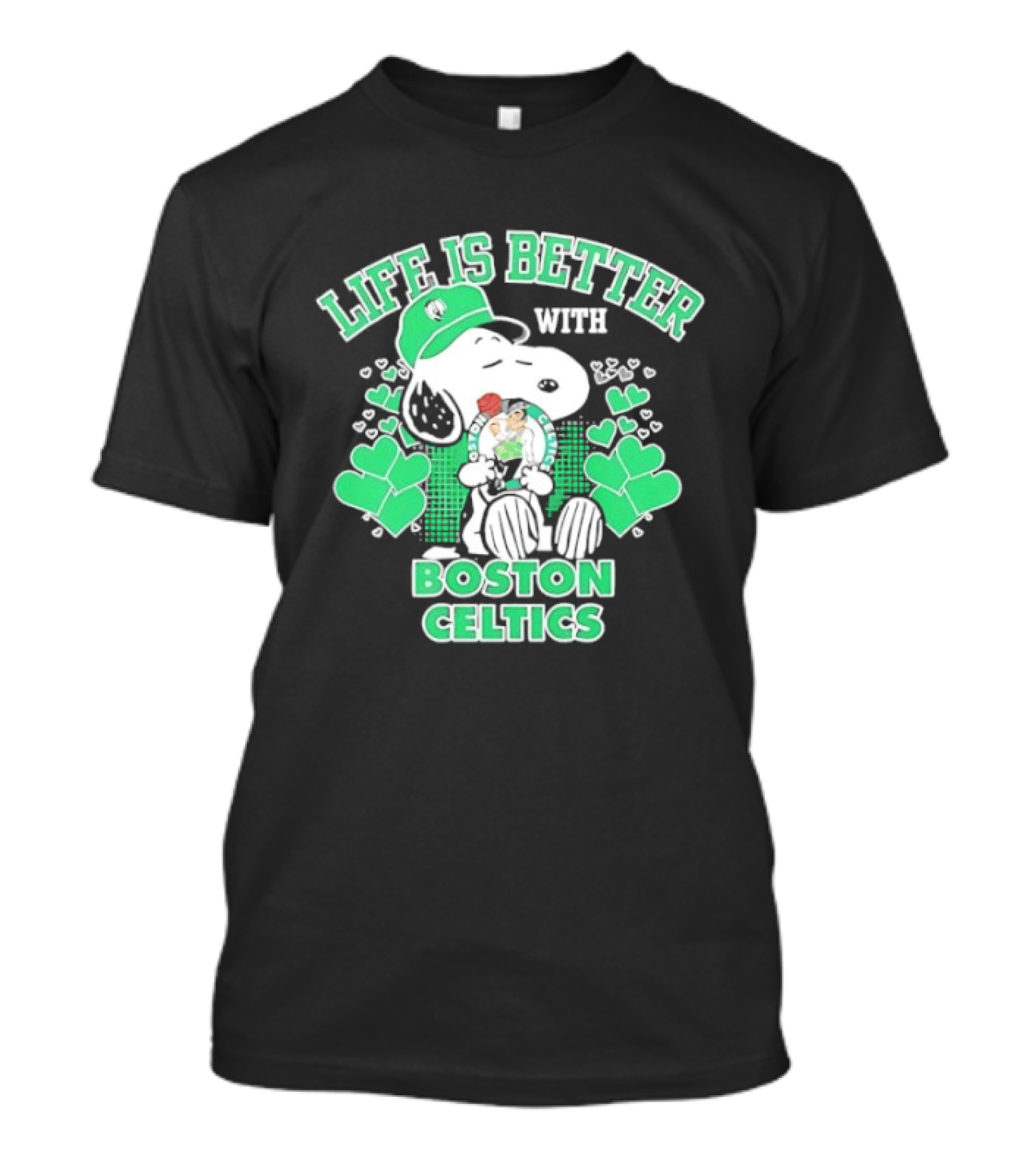 Life Is Better With Snoopy Boston Celtics St. Patrick's Day T-Shirt
