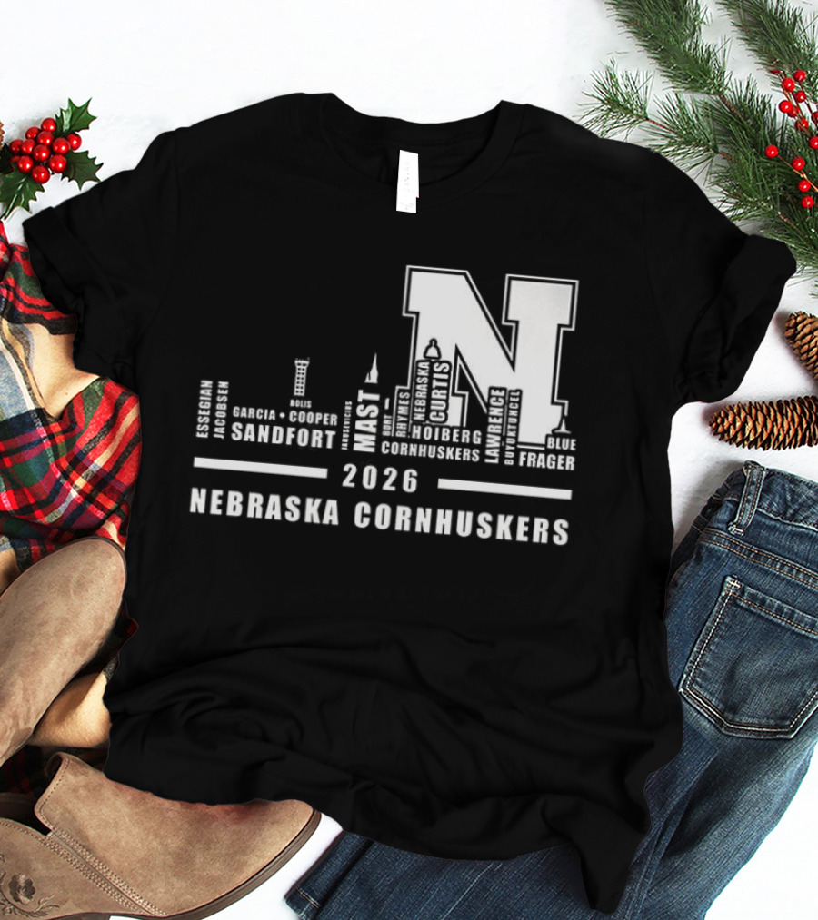 2026 Nebraska Cornhuskers City Skyline Lincoln T-Shirt