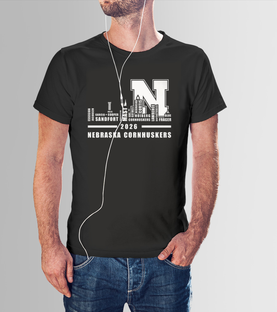 2026 Nebraska Cornhuskers City Skyline Lincoln T-Shirt