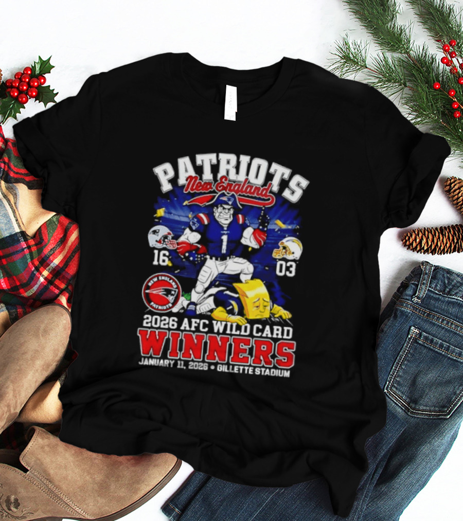 Patriots New England 2026 AFC Wild Card Winners Gillette Stadium January 11th T-Shirt