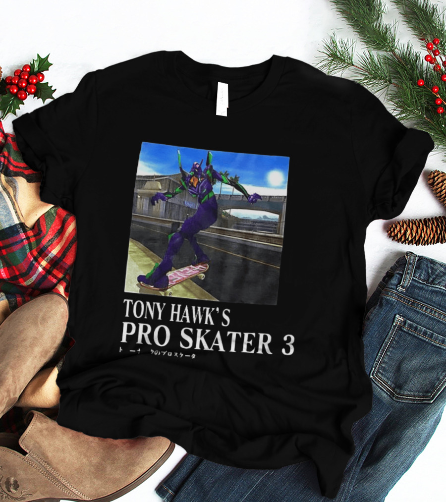 Tony Hawk's Pro Skater 3 Evangelion Crossover Skating Scene T-Shirt