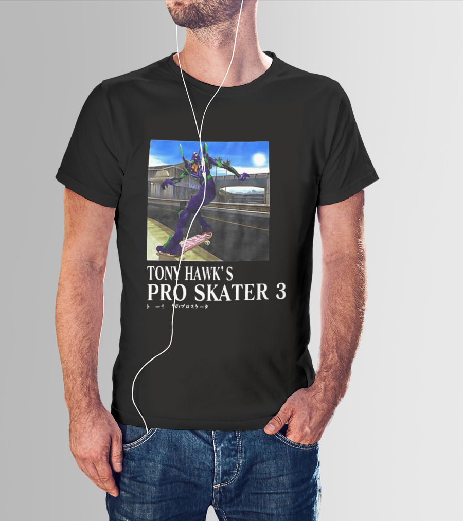 Tony Hawk's Pro Skater 3 Evangelion Crossover Skating Scene T-Shirt