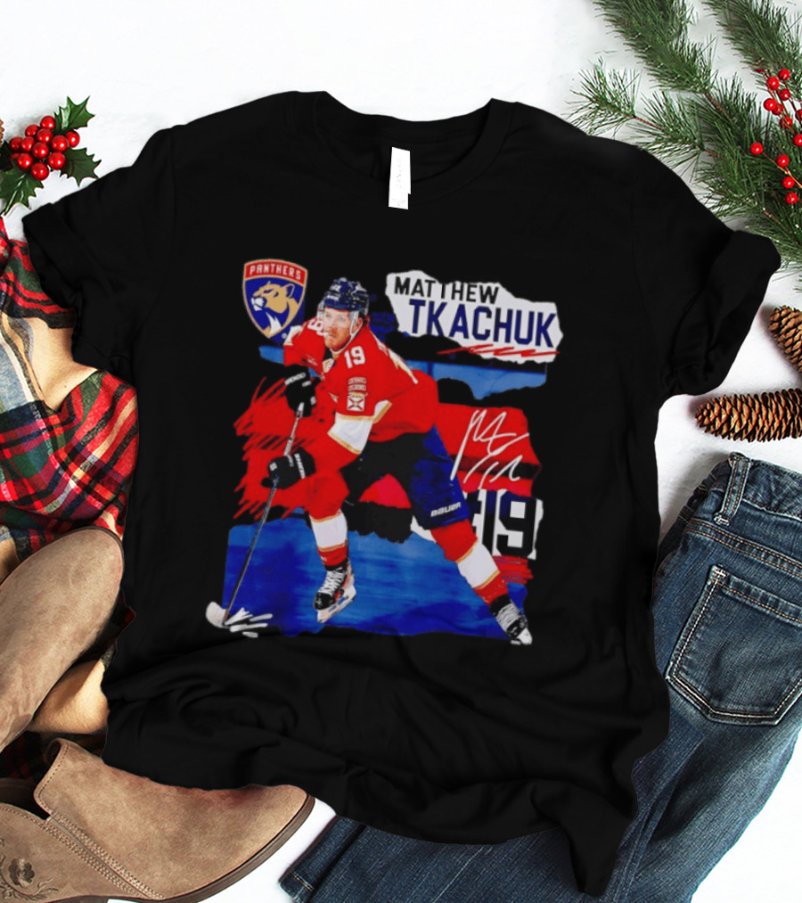 Matthew Tkachuk 19 Florida Panthers NHL Hockey Player Image T-Shirt