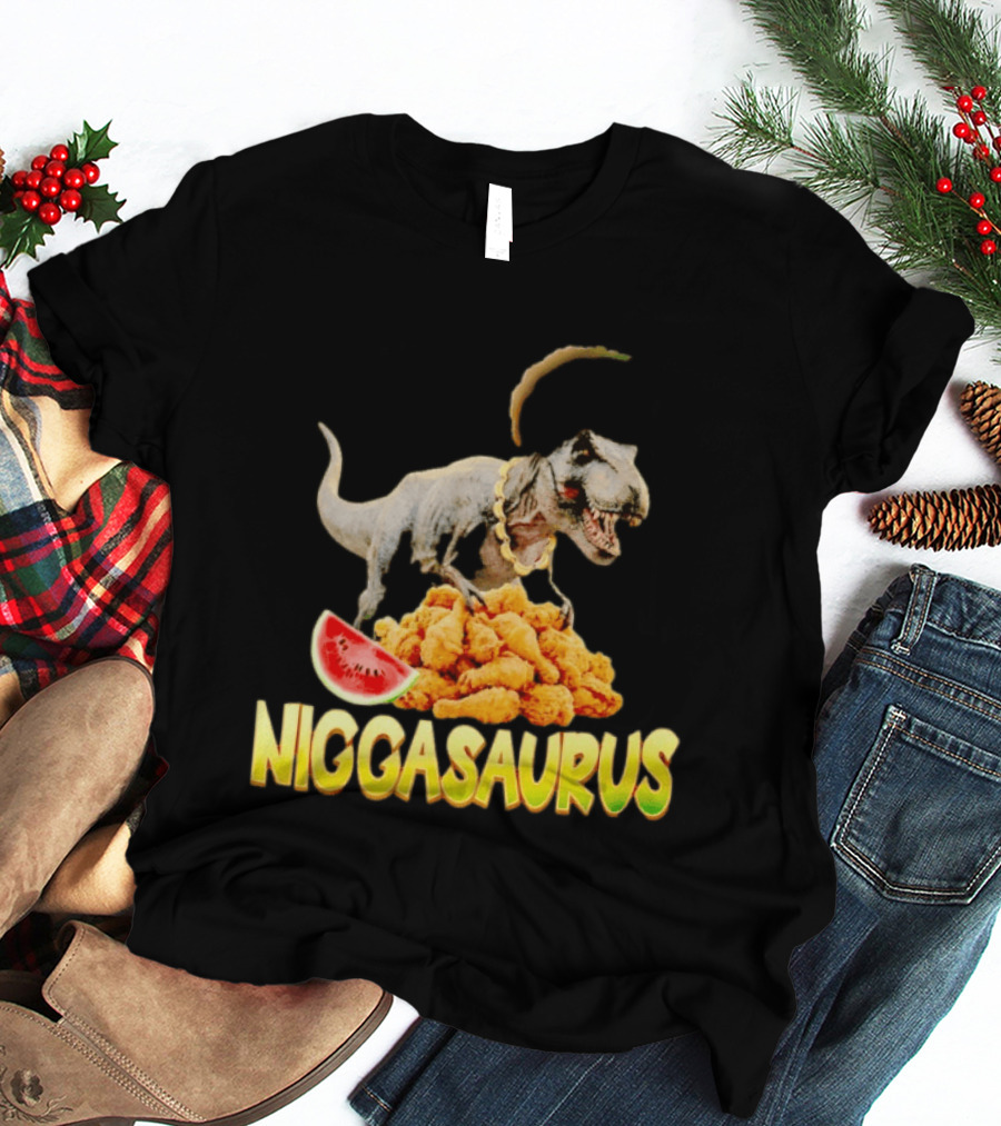 Niggasaurus Dinosaur Fried Chicken T-Shirt