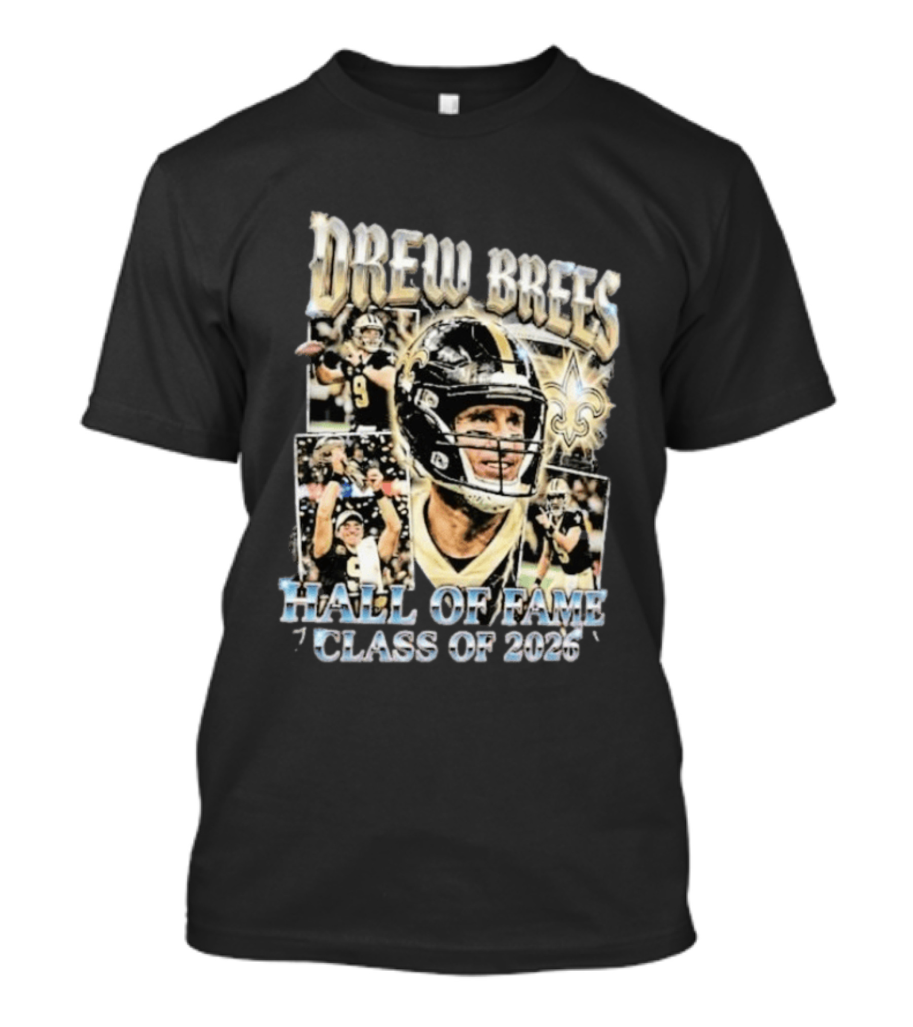 Drew Brees Hall Of Fame Class Of 2026 Quarterback Inductee NFL Football Star T-Shirt