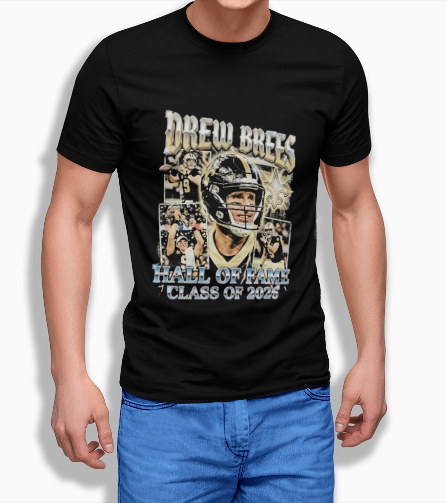 Drew Brees Hall Of Fame Class Of 2026 Quarterback Inductee NFL Football Star T-Shirt