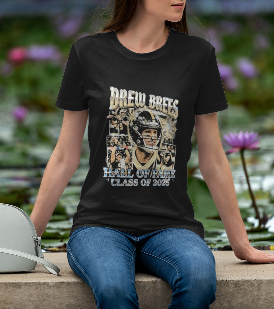 Drew Brees Hall Of Fame Class Of 2026 Quarterback Inductee NFL Football Star T-Shirt