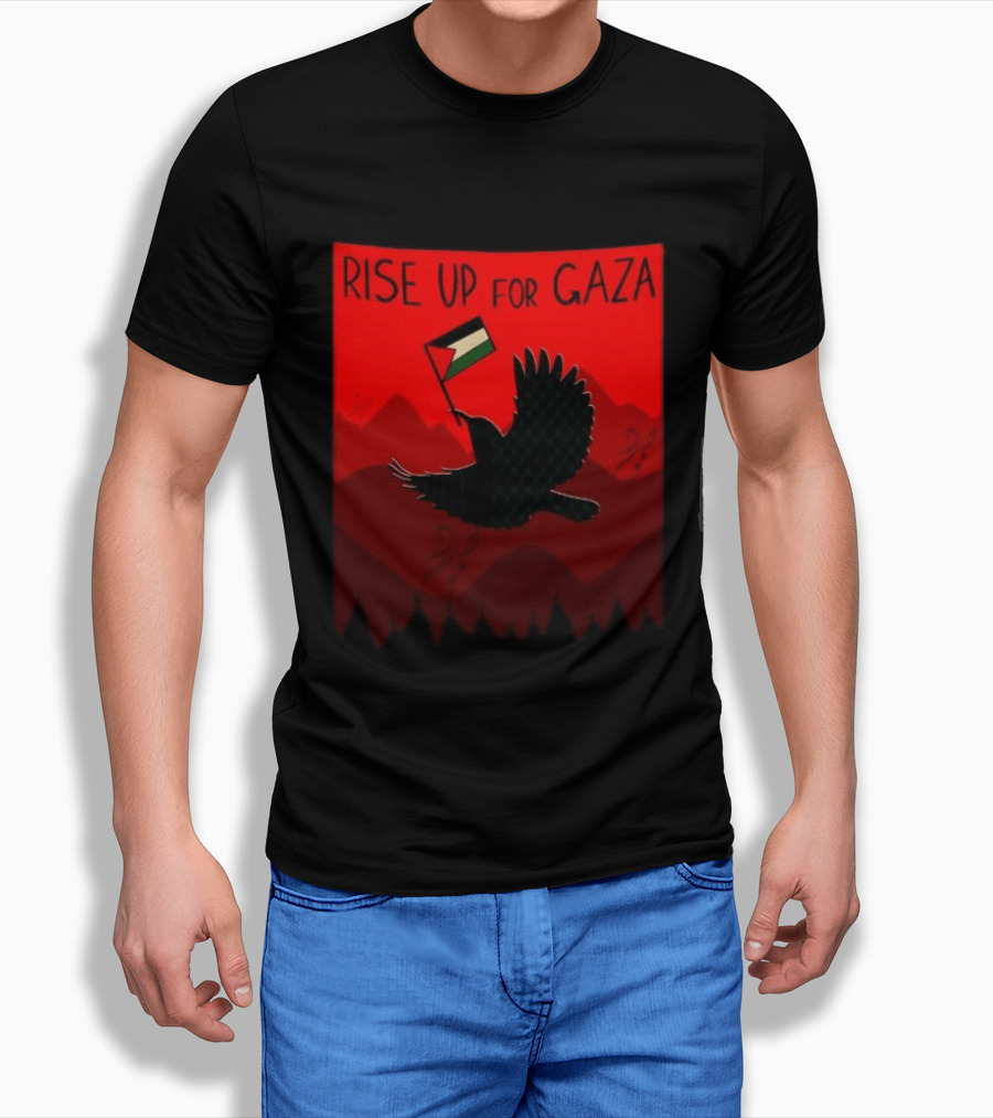 Rise Up For Gaza Palestinian Flag Bird T-Shirt