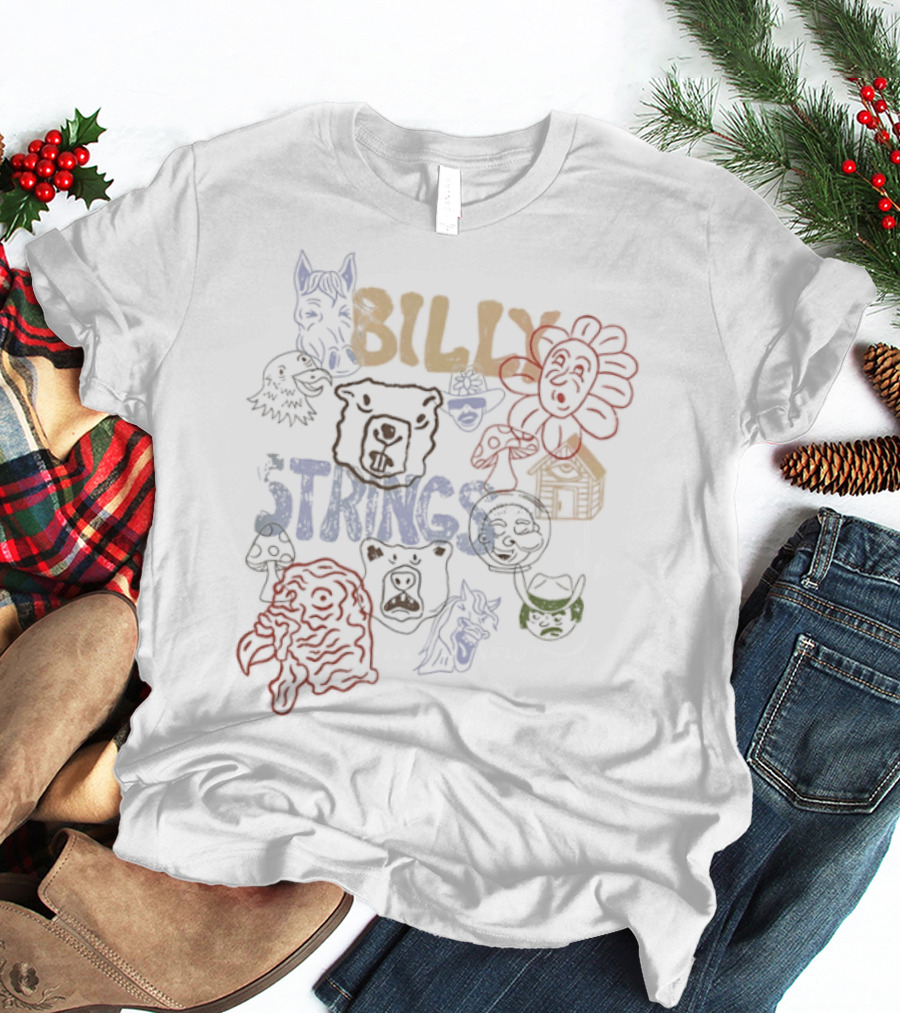 Billy Strings Winter 2026 Tour Characters Colorful Illustrations T-Shirt