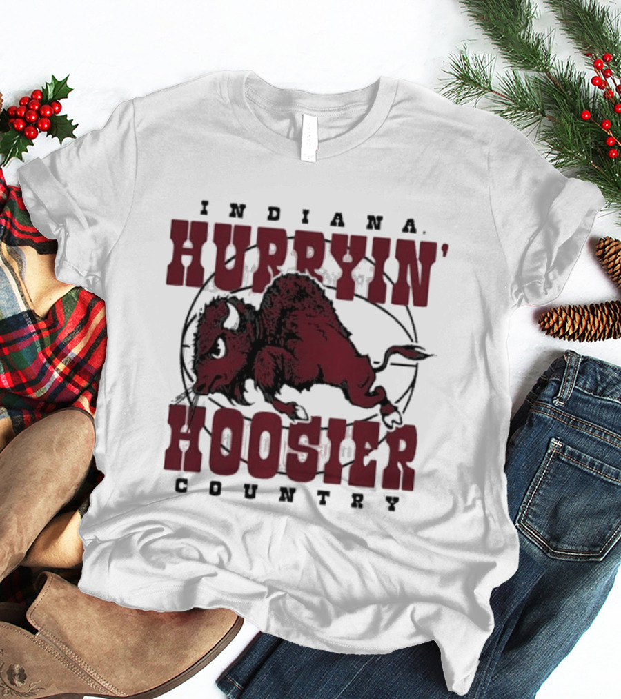 Indiana Hoosiers Basketball Hurryin' Hoosier Country Buffalo T-Shirt