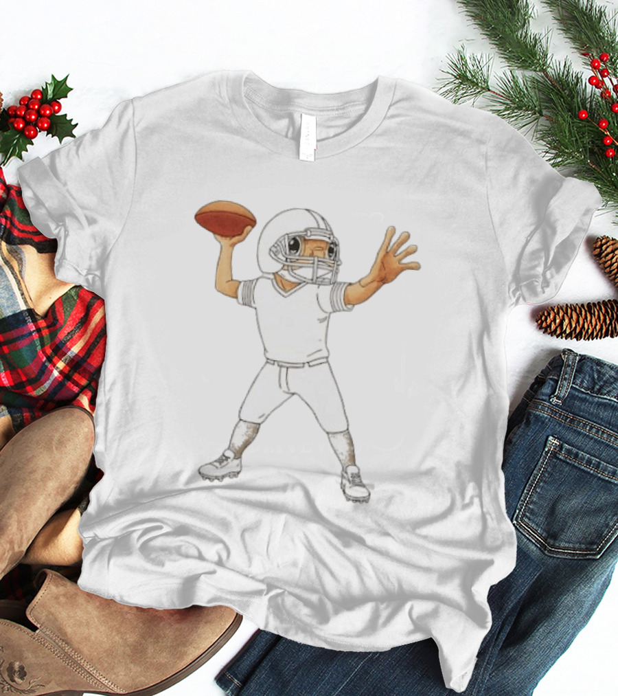 Bad Bunny X Super Tazón Concho LX 2026 Football Player Quarterback Throwing Ball T-Shirt