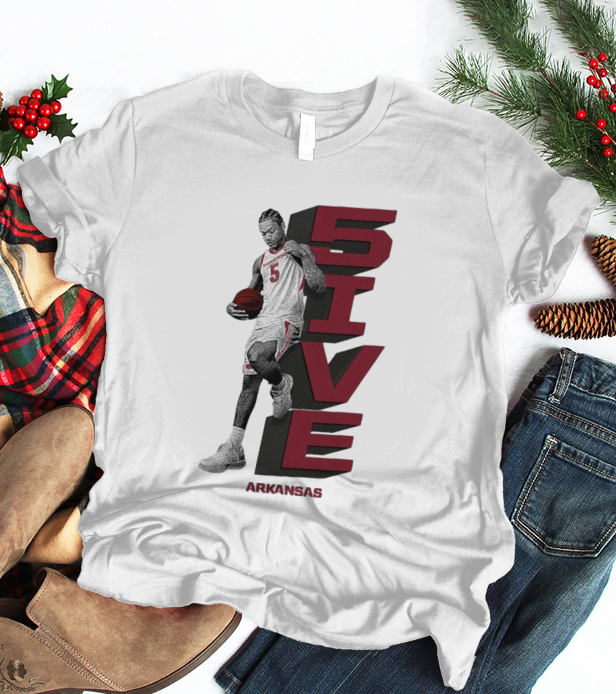 Darius Acuff Jr. 5ive Arkansas Razorbacks Basketball Player T-Shirt