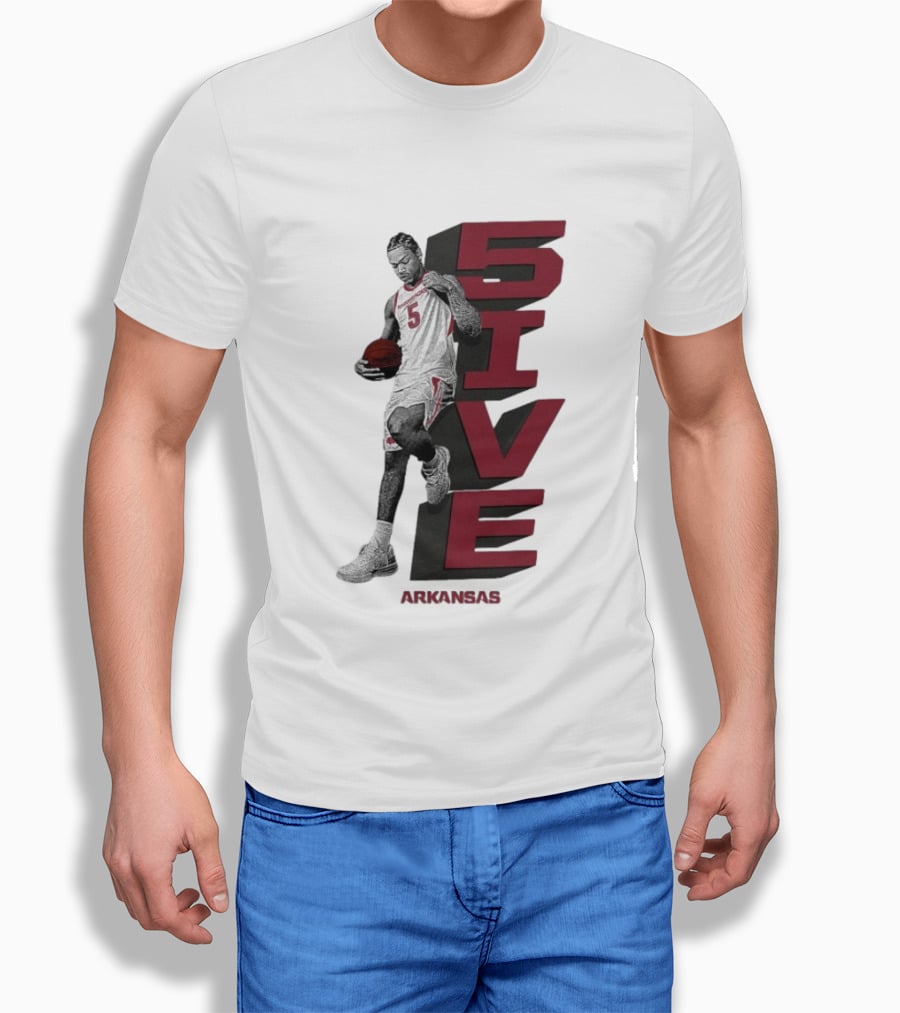 Darius Acuff Jr. 5ive Arkansas Razorbacks Basketball Player T-Shirt