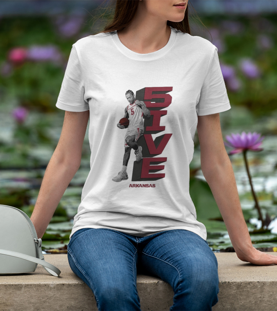Darius Acuff Jr. 5ive Arkansas Razorbacks Basketball Player T-Shirt