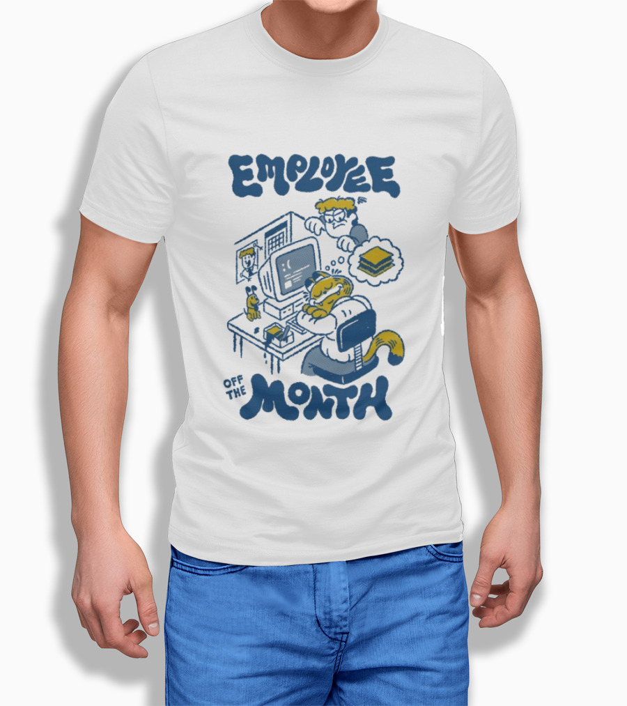 Employee Of The Month Henrique Torres Cat Sleeping Computer Sandwich T-Shirt