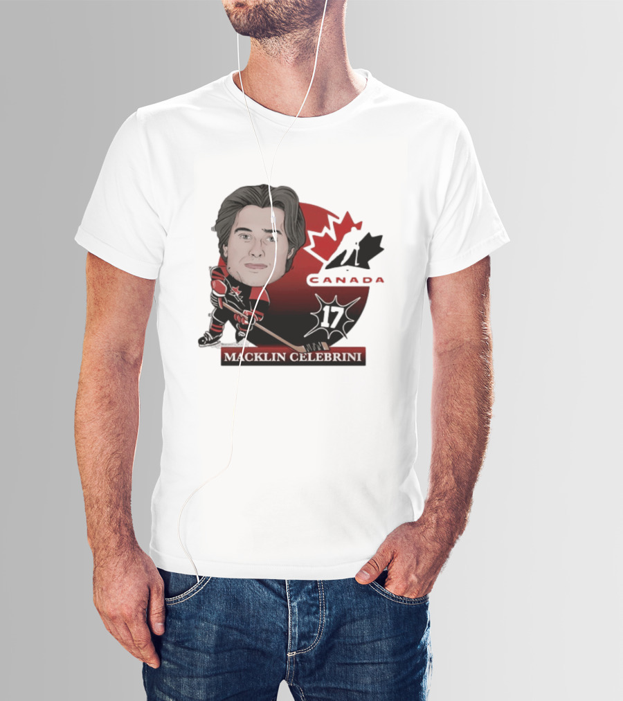 Hockey Canada Macklin Celebrini 17 Canada Leaf T-Shirt