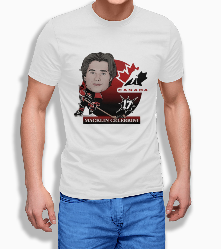 Hockey Canada Macklin Celebrini 17 Canada Leaf T-Shirt