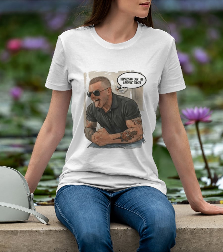 Joey Keegan Flex Pose Depression Can't Hit A Moving Target T-Shirt