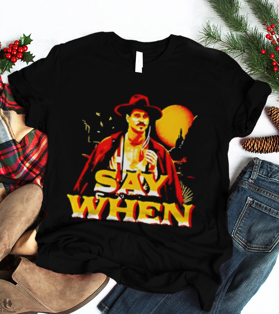 Doc Holliday Tombstone Say When Iconic Movie T-Shirt