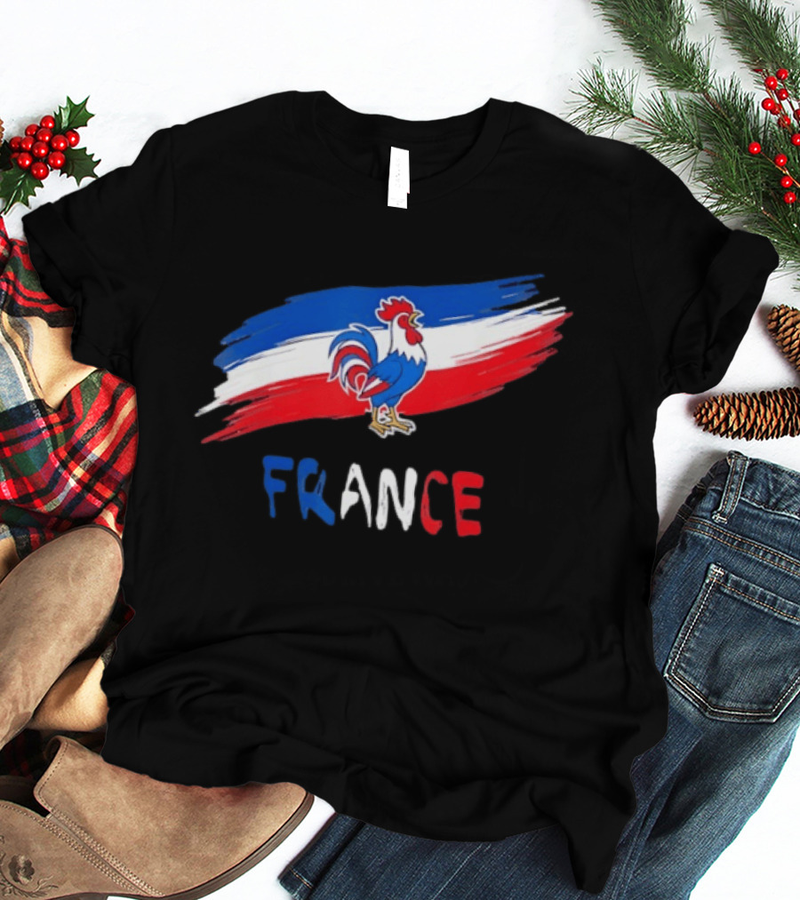 France Rooster French Flag Pride T-Shirt