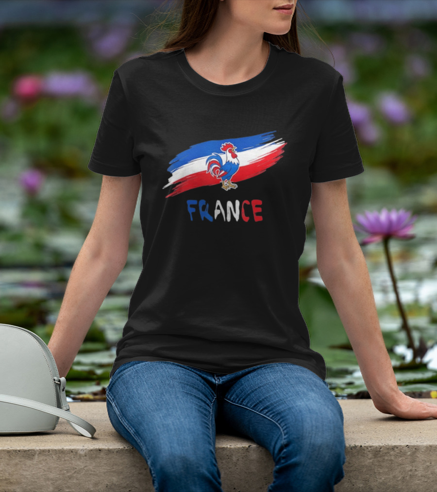 France Rooster French Flag Pride T-Shirt