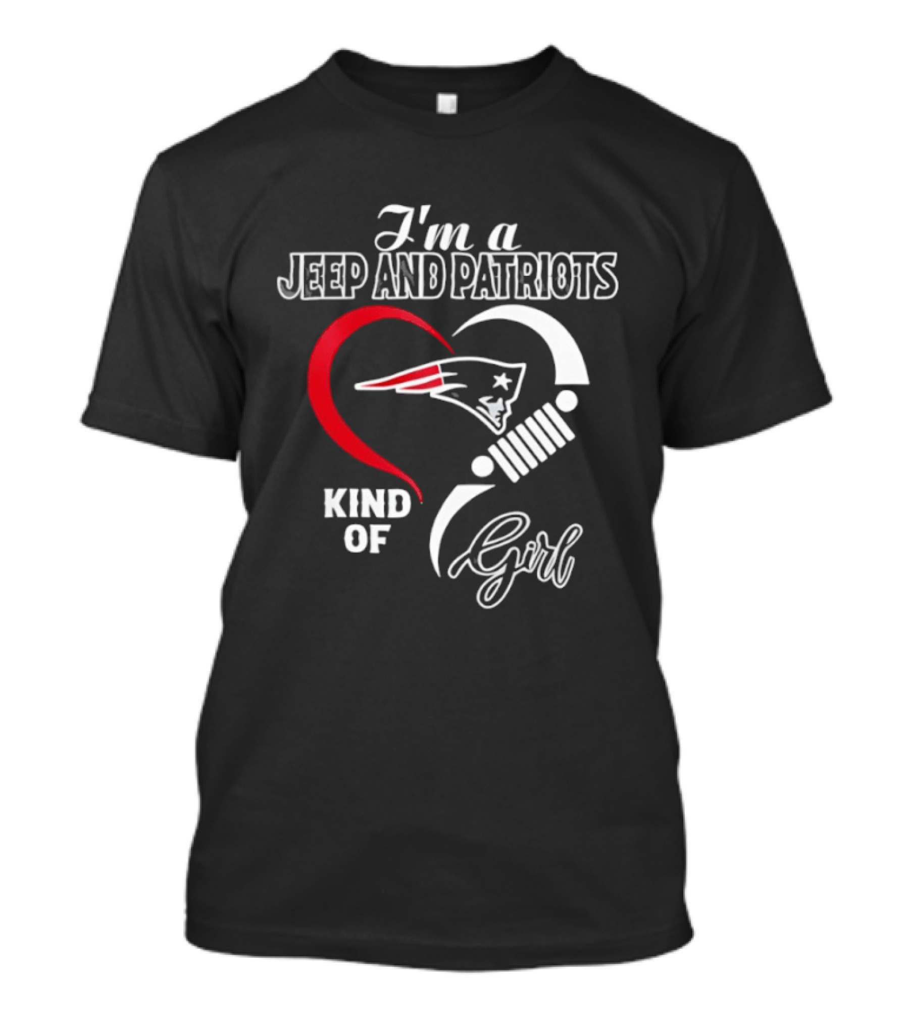 I'm A Jeep And Patriots Kind Of Girl Heart Football T-Shirt