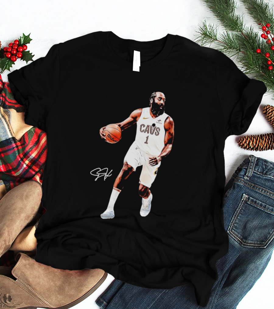 James Harden Basketball CAVS 1 Cavaliers Signature Debut T-Shirt