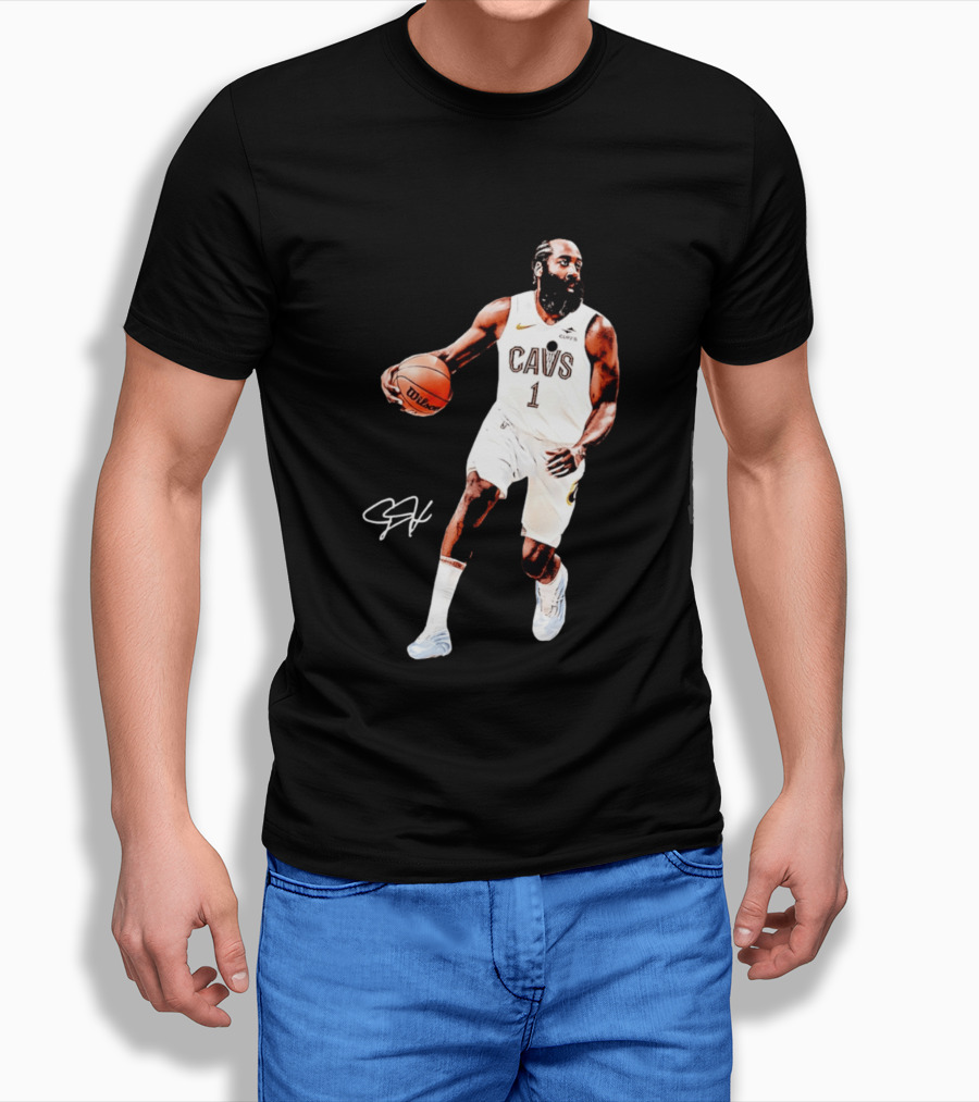 James Harden Basketball CAVS 1 Cavaliers Signature Debut T-Shirt