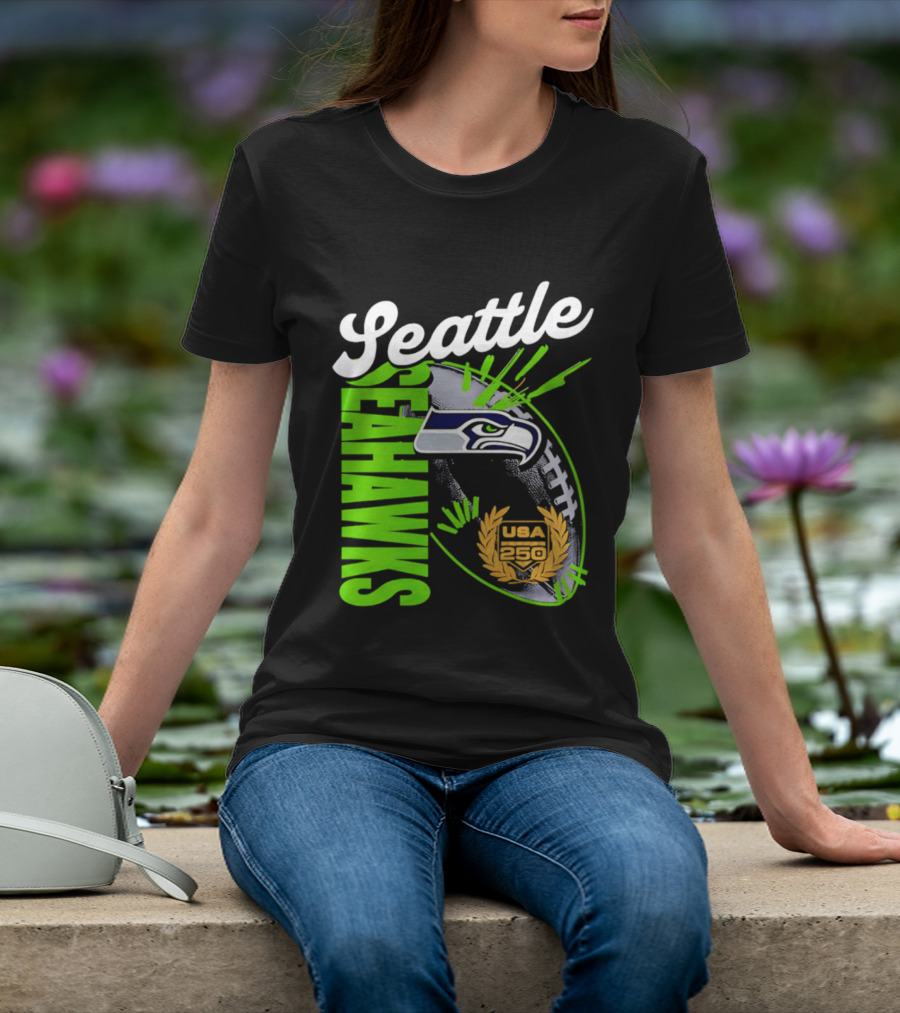 Seattle Seahawks USA 250 Gold Standard Football T-Shirt