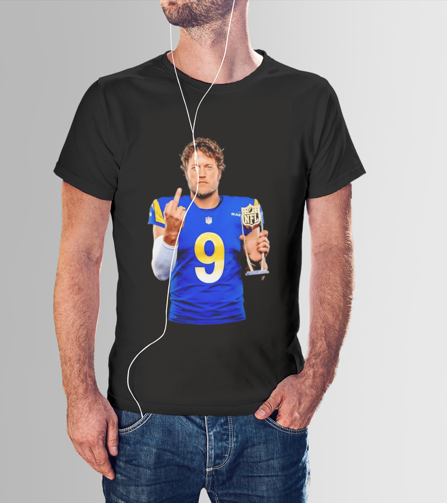 Matthew Stafford Los Angeles Rams 2025 MVP Gesture NFL Trophy T-Shirt