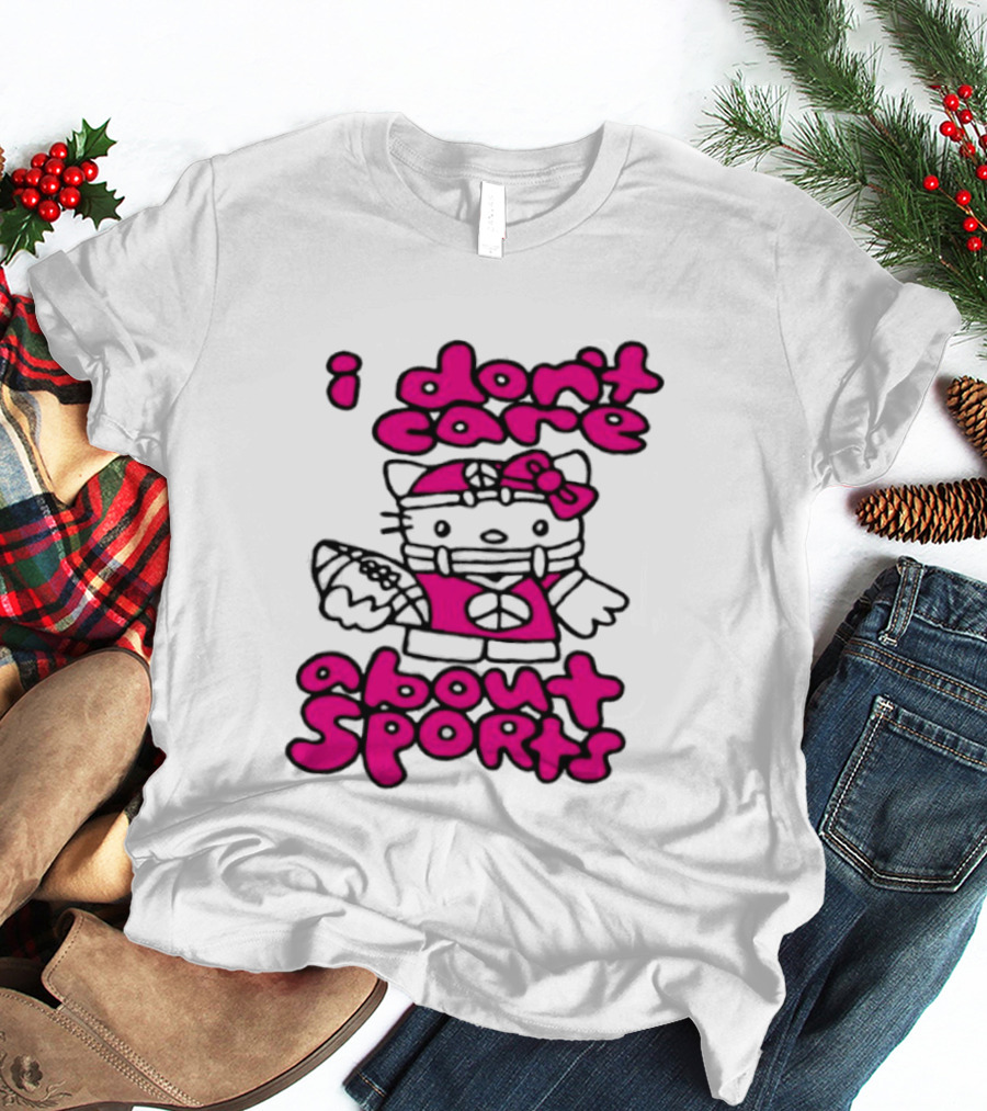 Hello Kitty I Don't Care About Sports Playful Attitude T-Shirt