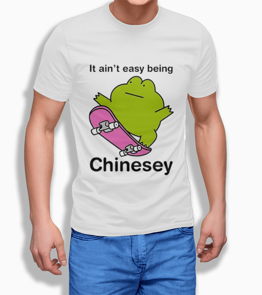 It Ain't Easy Being Chinesey Kawaii Frog On Skateboard T-Shirt