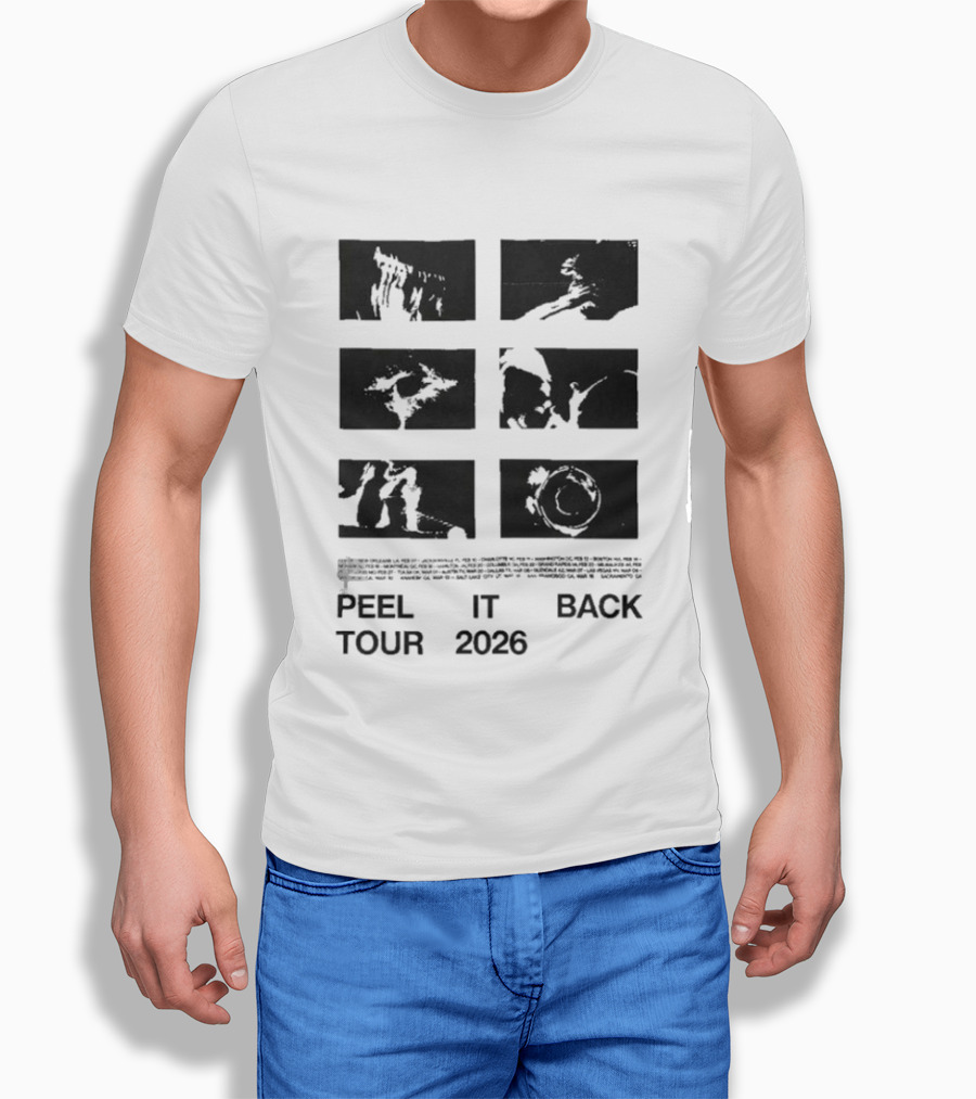 Nine Inch Nails Peel It Back Tour 2026 Distorted Rectangles T-Shirt