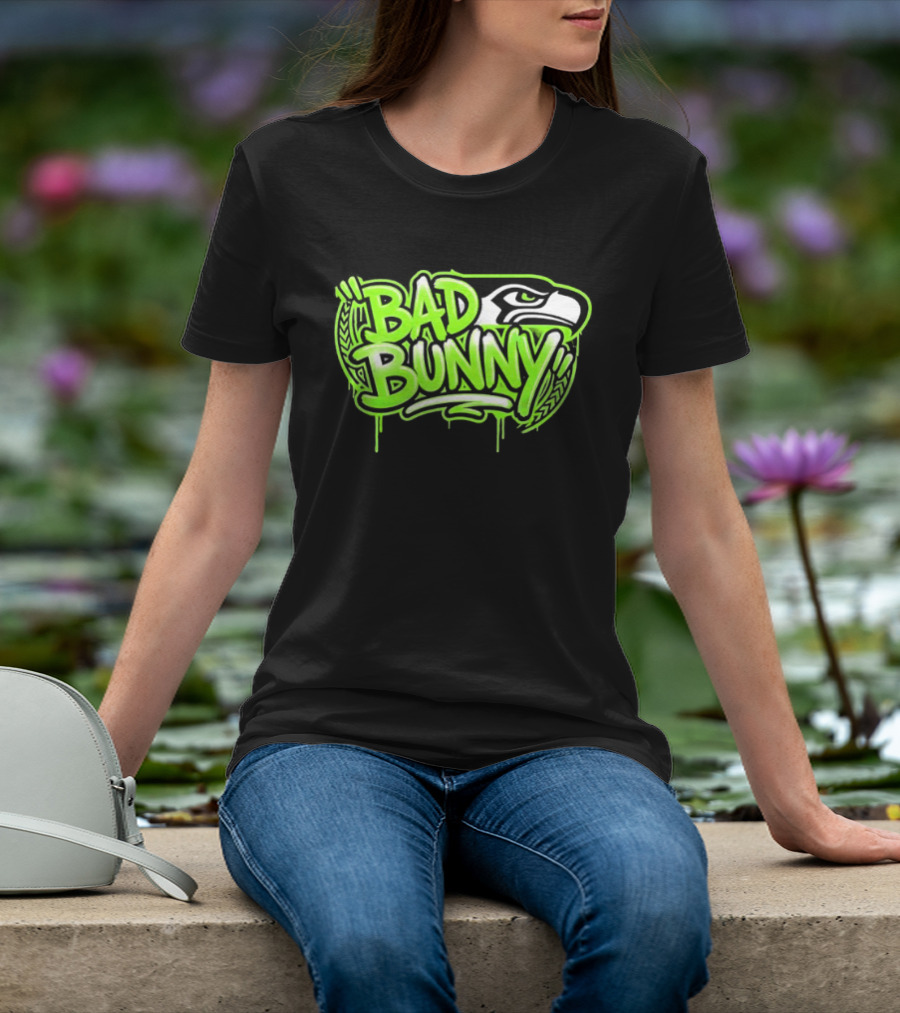 Bad Bunny Seattle Seahawks Team Collaboration T-Shirt